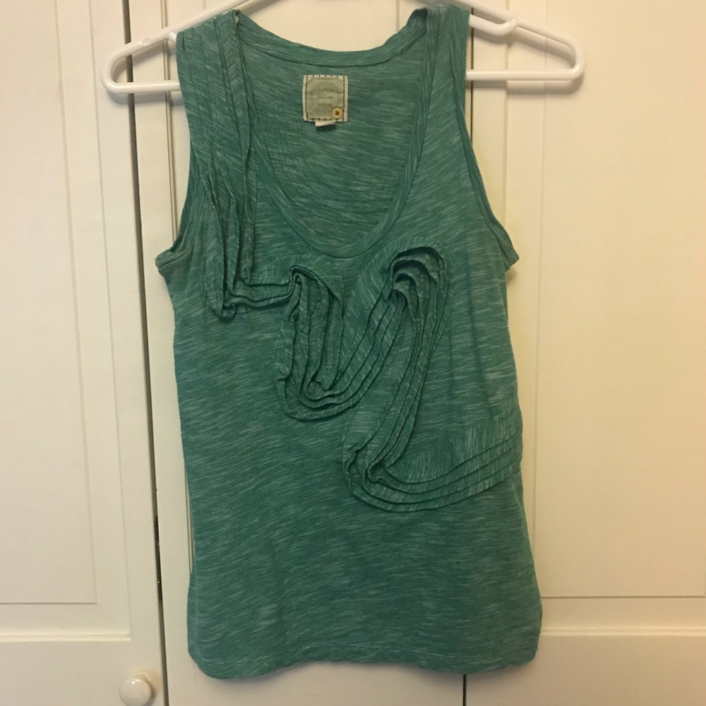 Anthro Little Yellow Button Winding Road Top